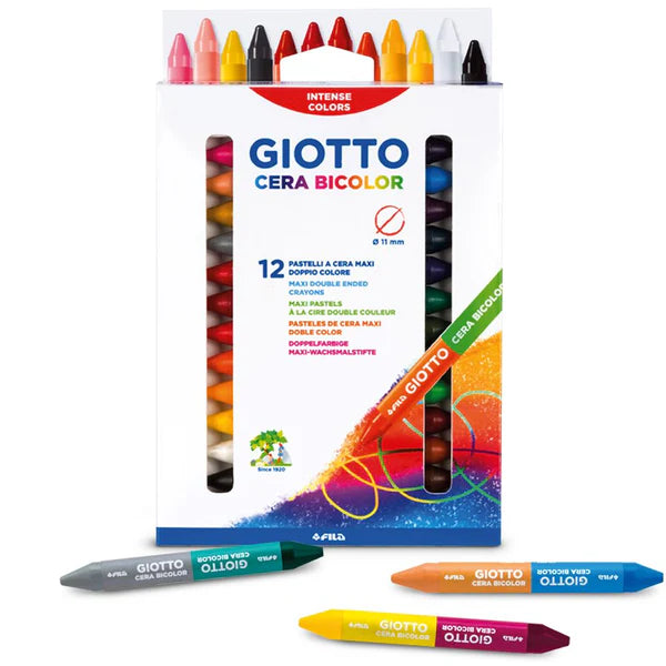 Giotto Cera Bicolor Crayons Set Of 12