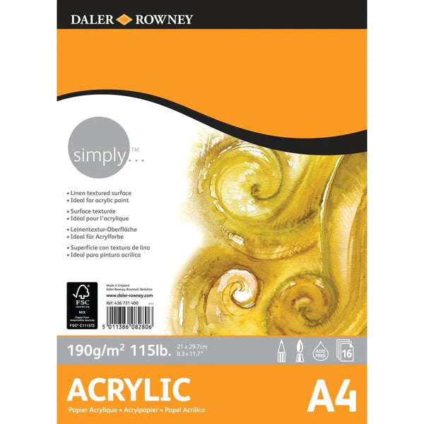 Daler Rowney Simply Acrylic Pad 190gsm