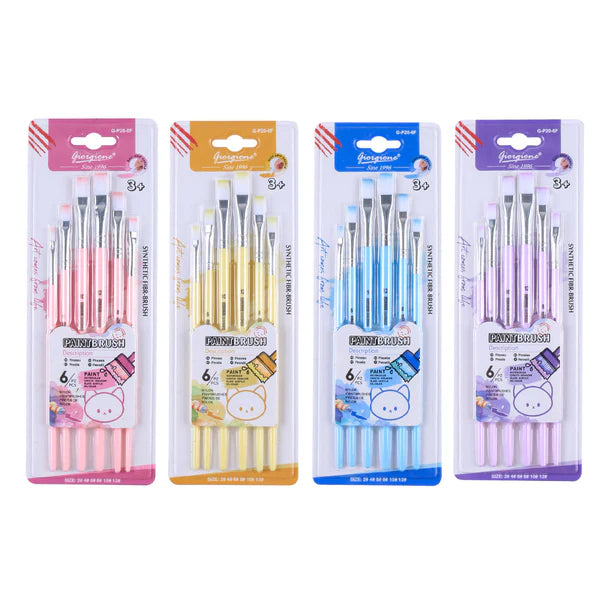 Giorgione Flat Shape Paint Brush Set – 6 Pcs